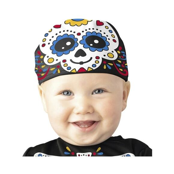 Sugar Skull Skeleton Halloween Costume for Infant Size 0-6 Months - Picture 2 of 6